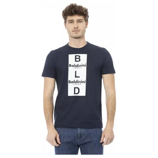 Baldinini Trend Blue Cotton Men T-Shirt BA-23161-XS