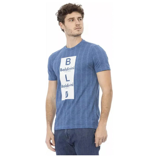 Baldinini Trend Light Blue Cotton Men T-Shirt BA-23158-XS