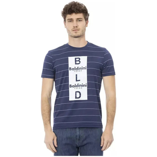 Baldinini Trend Blue Cotton Men T-Shirt BA-23155-XS