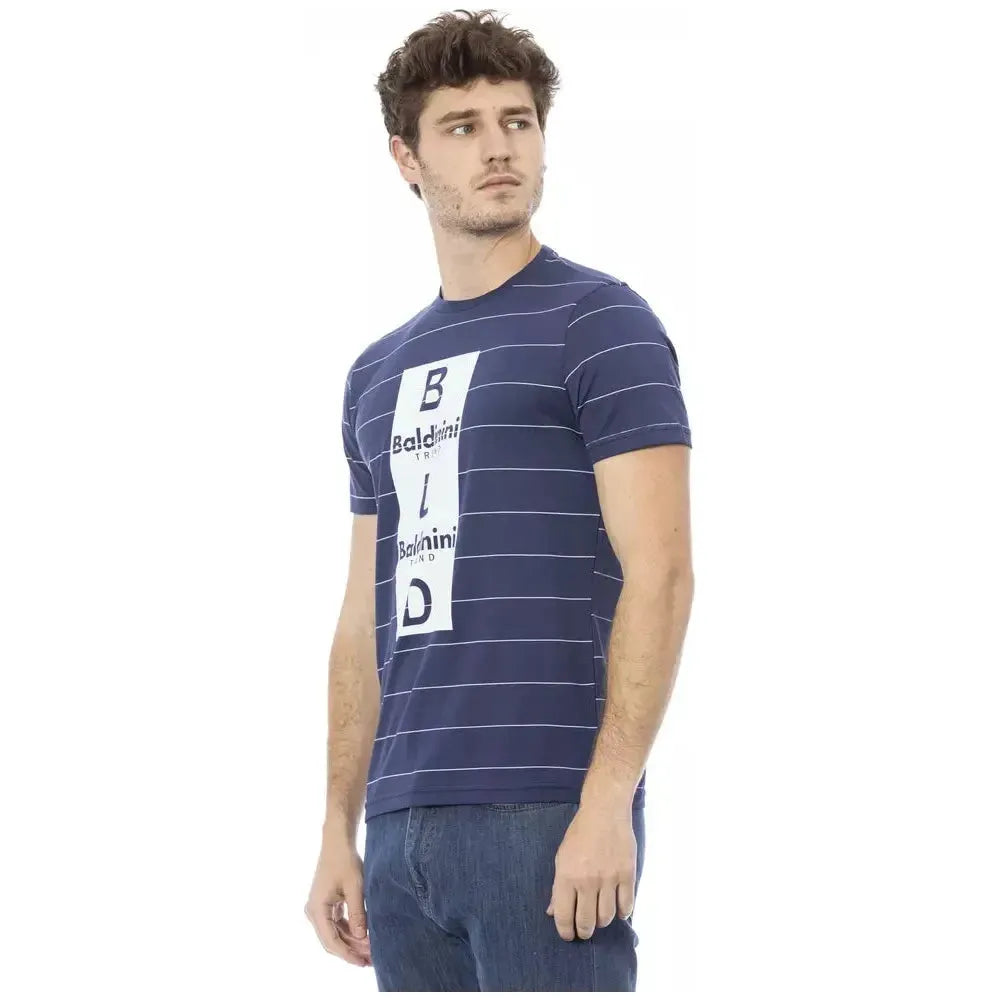 Baldinini Trend Blue Cotton Men T-Shirt BA-23155-XS