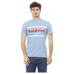 Baldinini Trend Light Blue Cotton Men T-Shirt BA-23170-XS