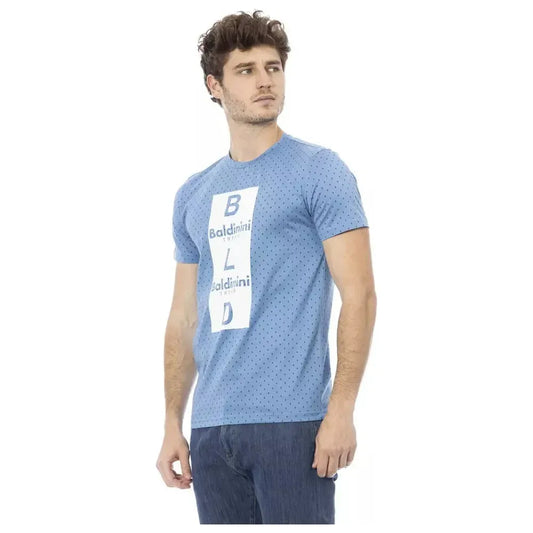 Baldinini Trend Light Blue Cotton Men T-Shirt BA-23154-XS