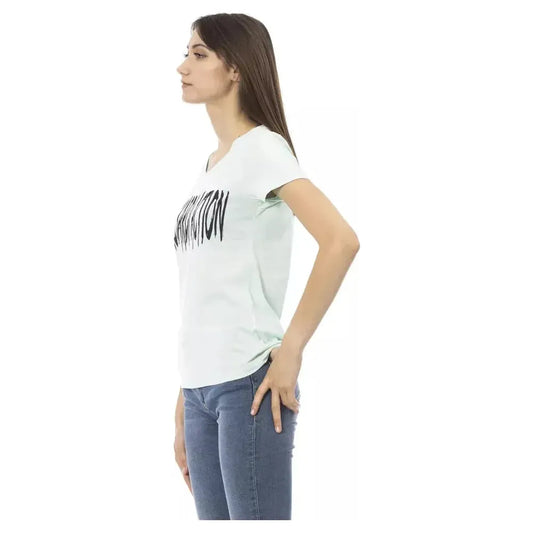 Trussardi Action Light Blue Cotton Women Top TR-23087-XS