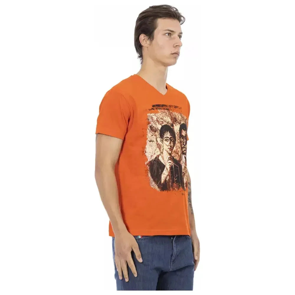 Trussardi Action Orange Cotton Men T-Shirt
