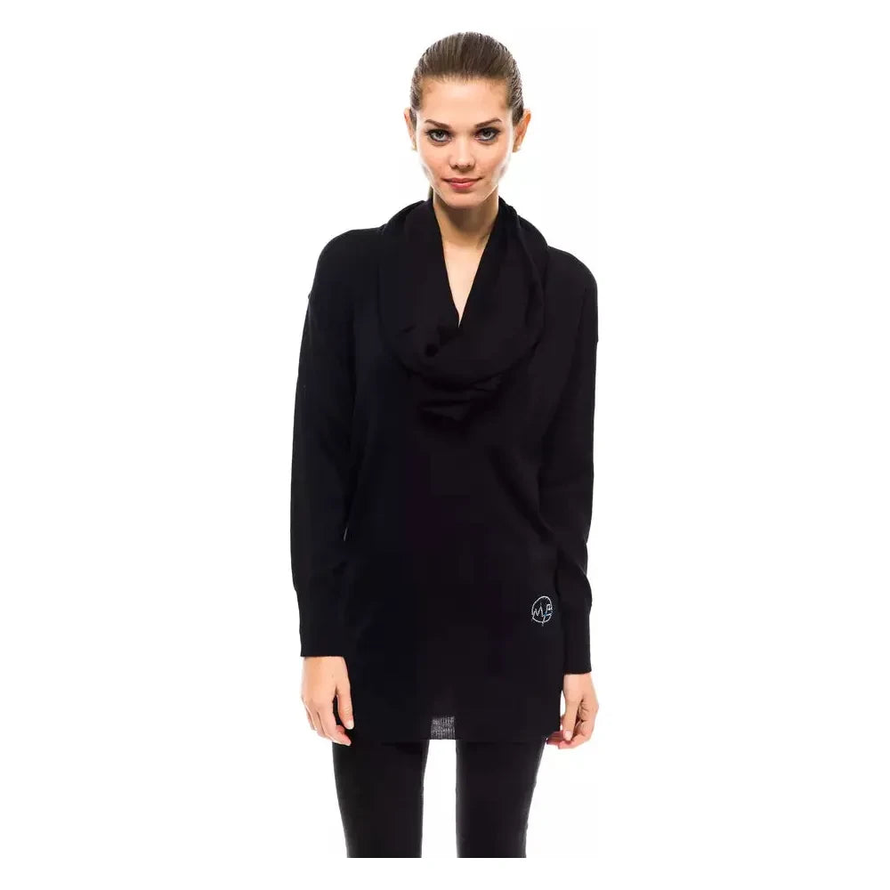 缀饰徽标高领毛衣