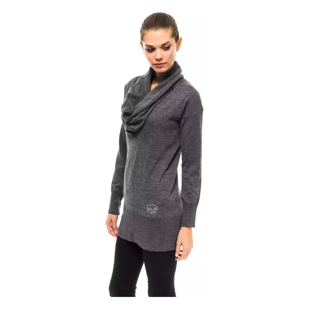 Montana Blu Gray Wool Women Sweater MO-14227-IT42|M