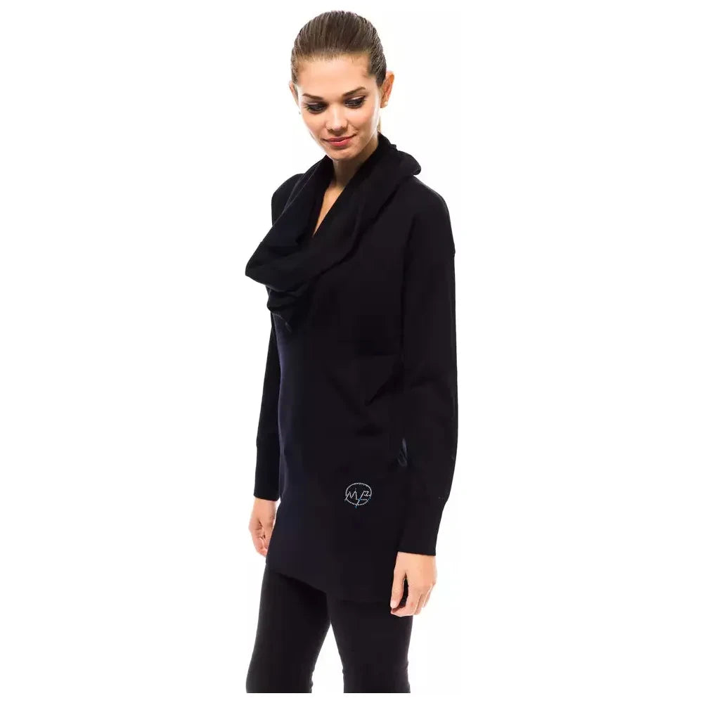 缀饰徽标高领毛衣