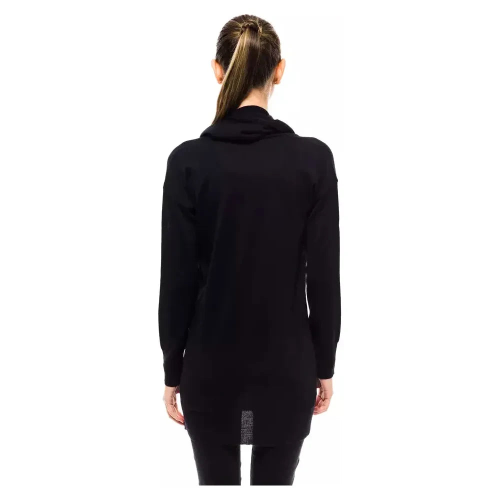 缀饰徽标高领毛衣