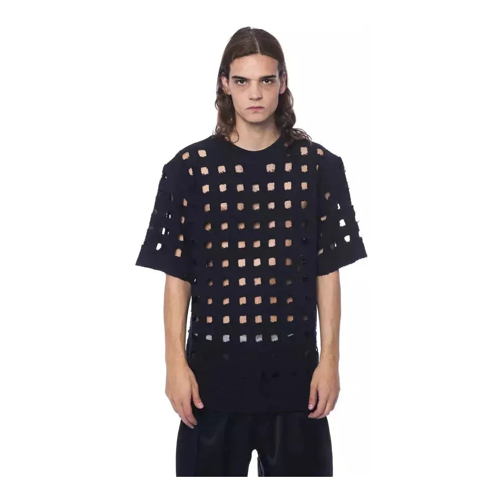 Nicolo Tonetto Black Cotton Men T-Shirt NI-12951-XL
