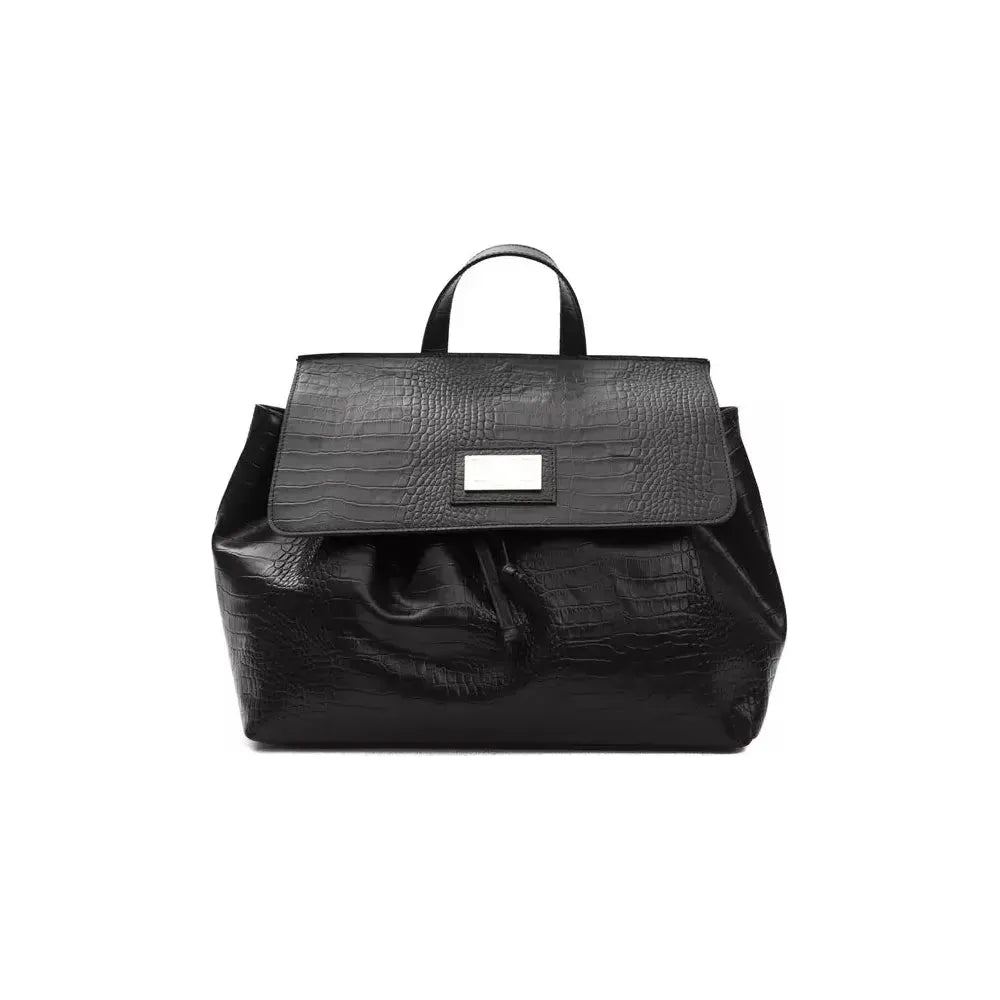 Pompei Donatella Black Leather Women Shoulder Bag