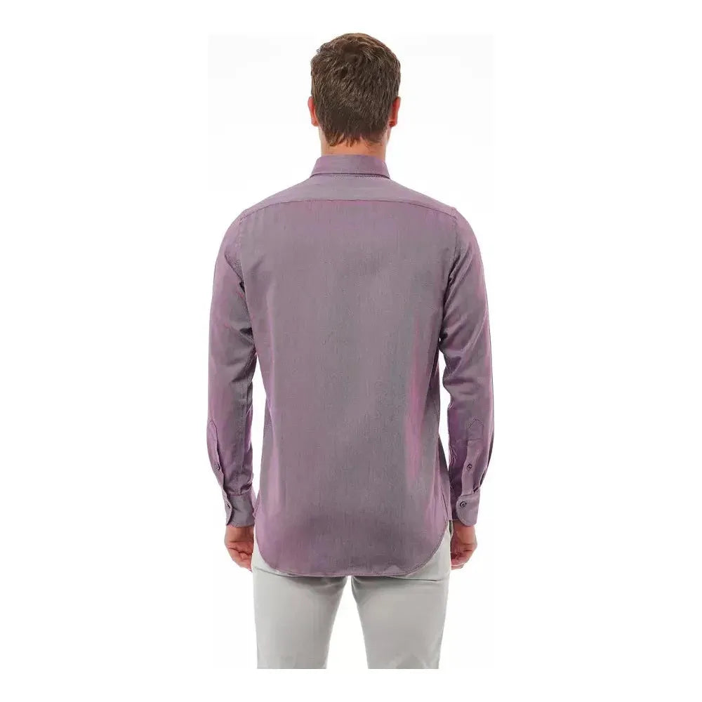 Bagutta Burgundy Cotton Men Shirt BA-21407-L