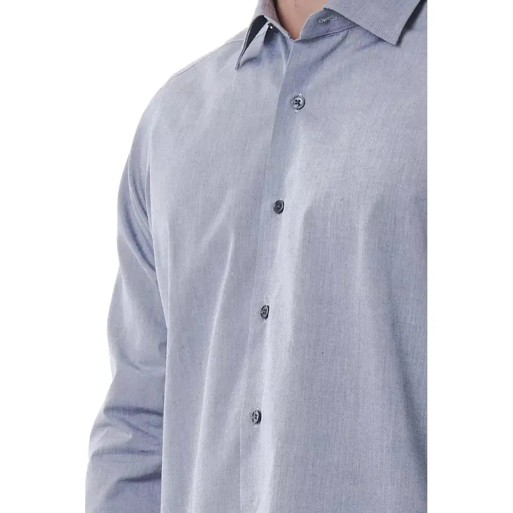 Bagutta Gray Cotton Men Shirt BA-20987-IT47 | 6XL