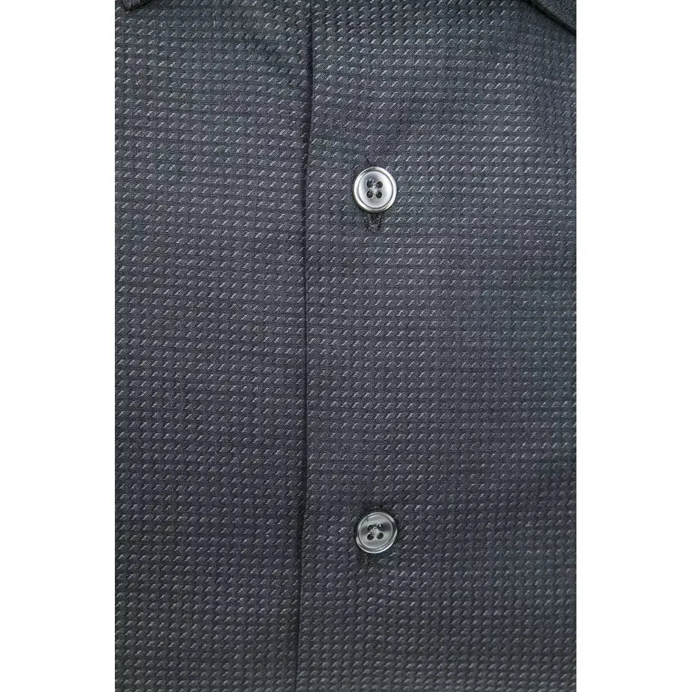 Robert Friedman Black Cotton Men Shirt RO-20386-M