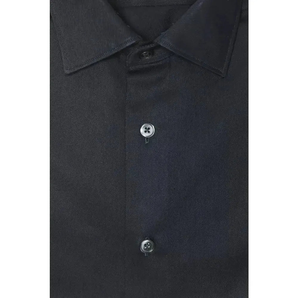 Robert Friedman Black Cotton Men Shirt RO-20360-M