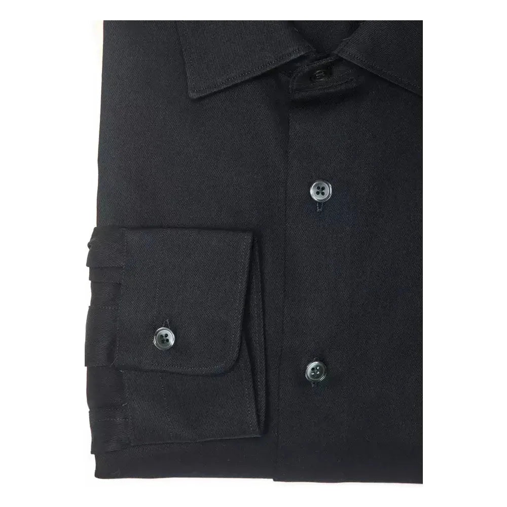 Robert Friedman Black Cotton Men Shirt RO-20360-M
