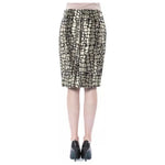 BYBLOS Gold Viscose Women Skirt WOMAN SKIRTS BYBLOS Gray