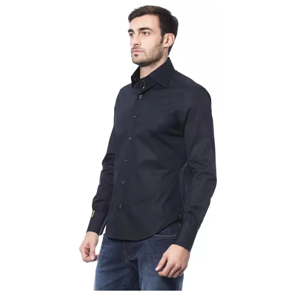 Billionaire Italian Couture Blue Cotton Men Shirt BI-17321-L