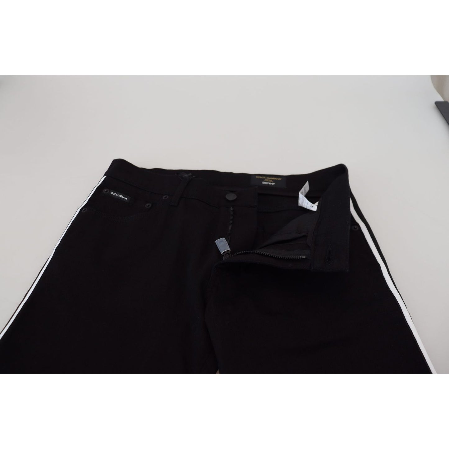 Dolce & Gabbana Black Cotton DG Crown Men Denim Jeans PAN72972-48