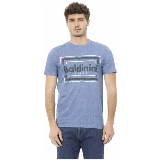 Baldinini Trend Light Blue Cotton Men T-Shirt BA-23182-XS