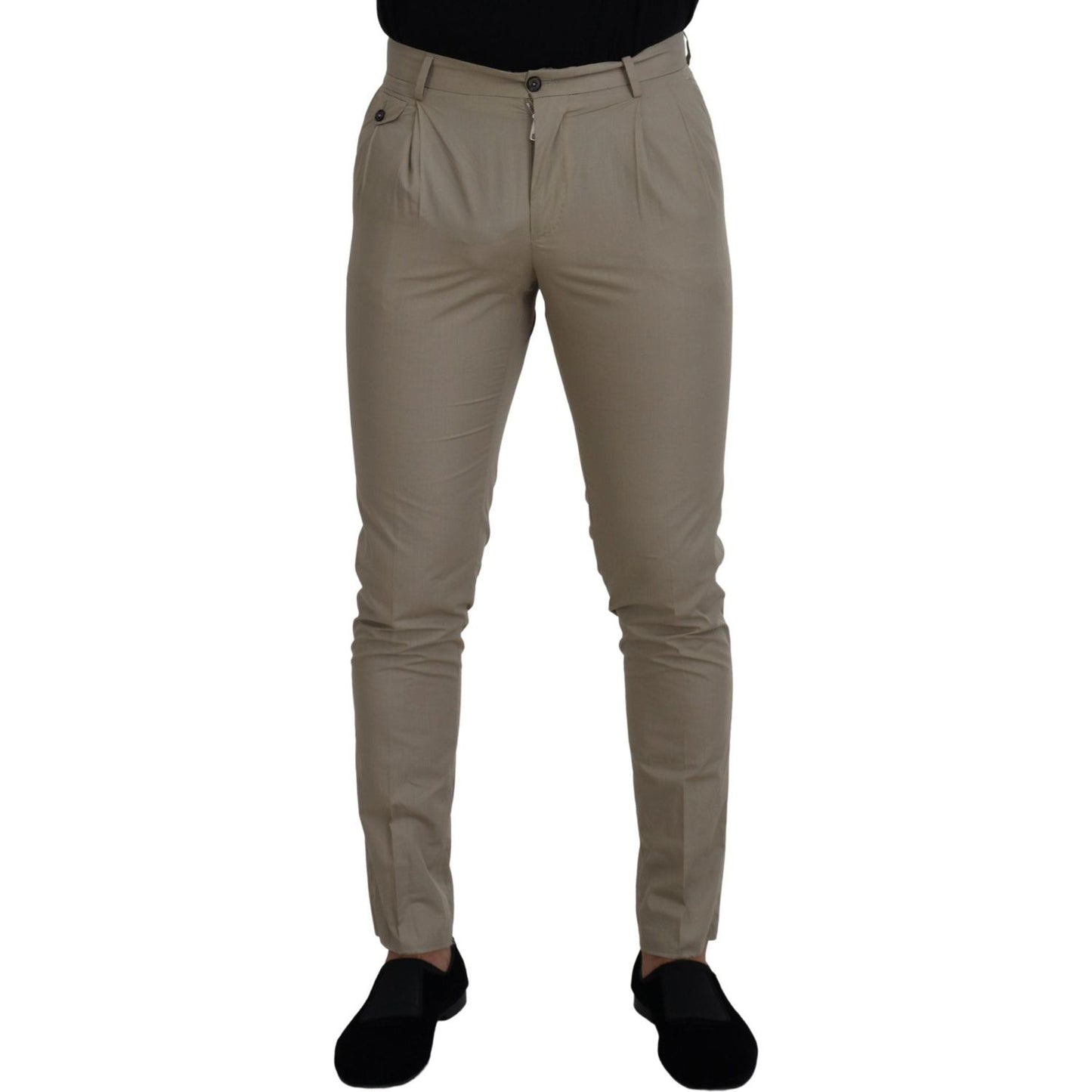 Dolce & Gabbana Beige Cotton Slim Fit Men Pants PAN72978-44