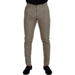 Dolce & Gabbana Beige Cotton Slim Fit Men Pants PAN72978-44