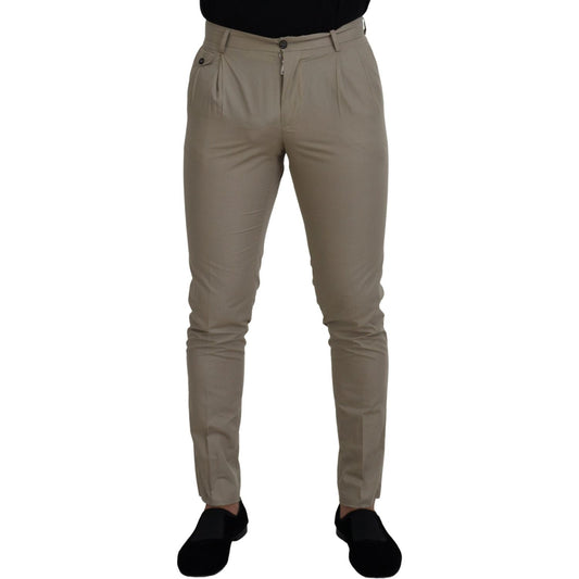 Dolce & Gabbana Beige Cotton Slim Fit Men Pants PAN72978-44