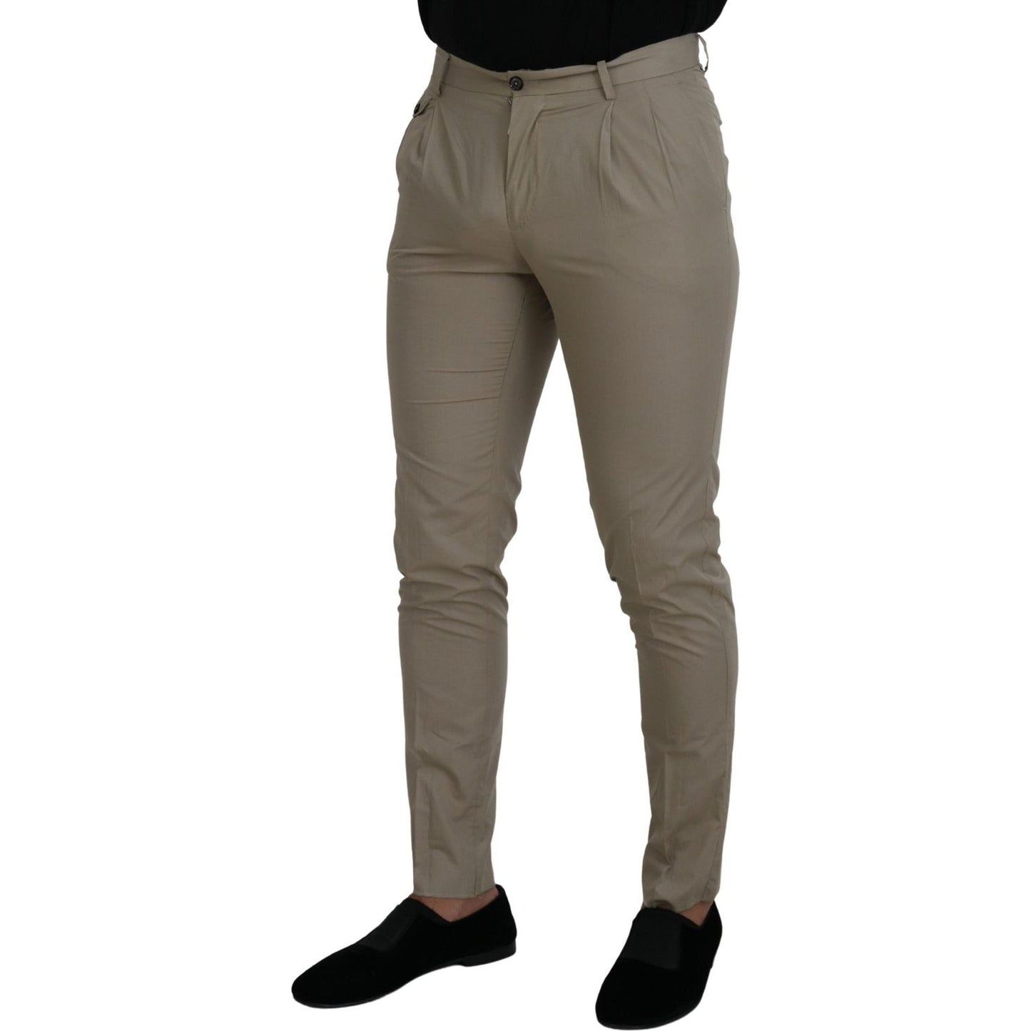 Dolce & Gabbana Beige Cotton Slim Fit Men Pants PAN72978-44