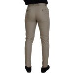 Dolce & Gabbana Beige Cotton Slim Fit Men Pants PAN72978-44