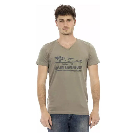 Trussardi Action Brown Cotton Men T-Shirt TR-22825-L