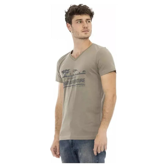 Trussardi Action Brown Cotton Men T-Shirt TR-22825-L