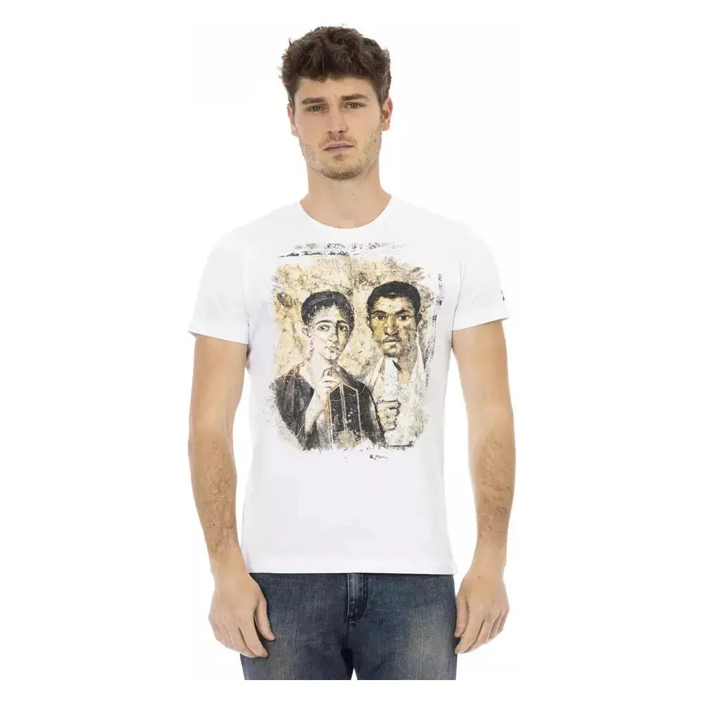 Trussardi Action White Cotton Men T-Shirt TR-22814-S