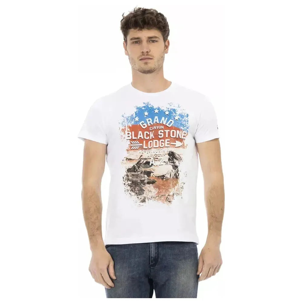 Trussardi Action White Cotton Men T-Shirt TR-22819-M