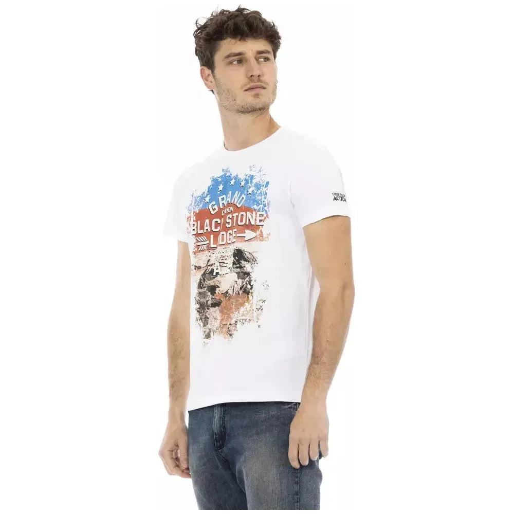 Trussardi Action White Cotton Men T-Shirt TR-22819-M