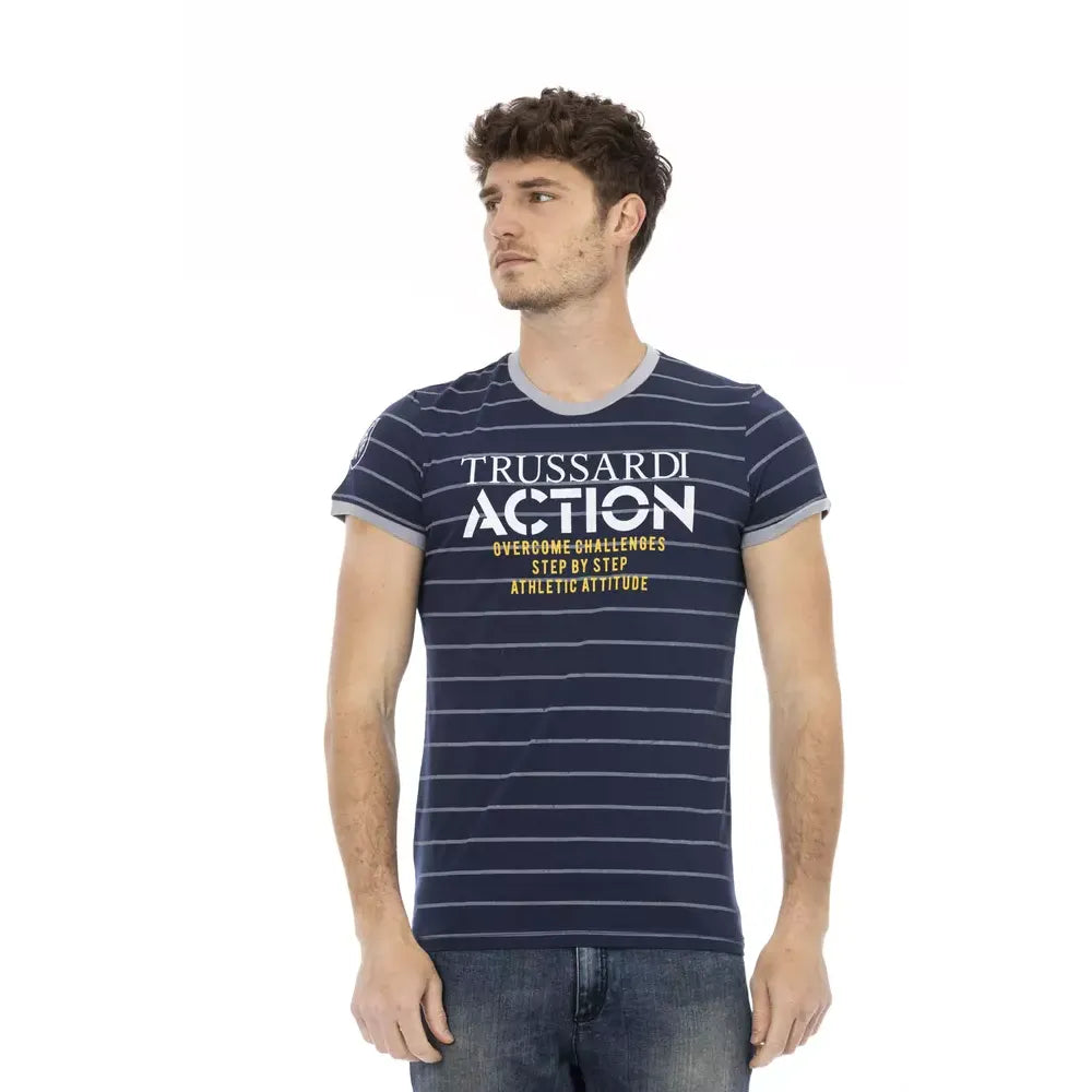 Trussardi Action Blue Cotton T-Shirt