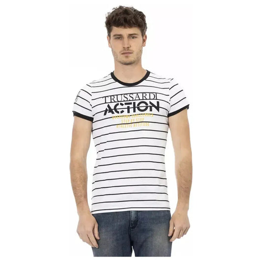 Trussardi Action White Cotton Men T-Shirt TR-22771-XL