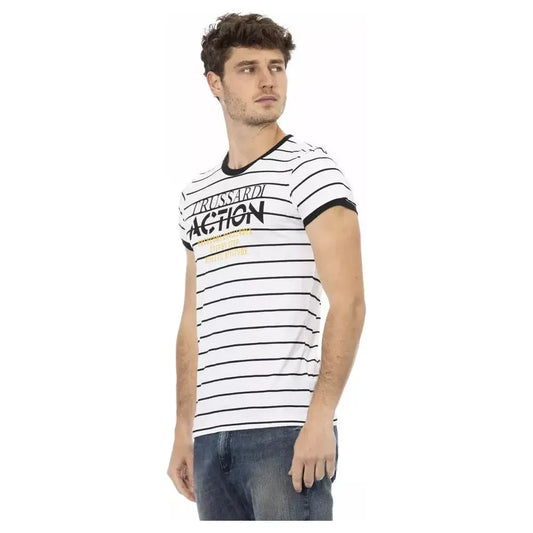 Trussardi Action White Cotton Men T-Shirt TR-22771-XL