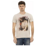 Trussardi Action Beige Cotton Men T-Shirt Trussardi Action Gray