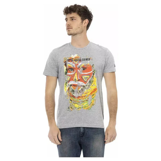 Trussardi Action Gray Cotton Men T-Shirt TR-22724-S