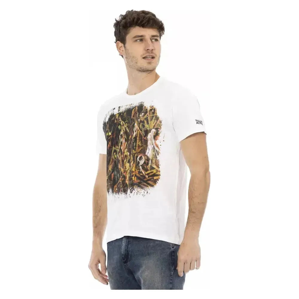 Trussardi Action White Cotton Men T-Shirt TR-22711-M