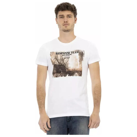 Trussardi Action White Cotton Men T-Shirt TR-22683-XL