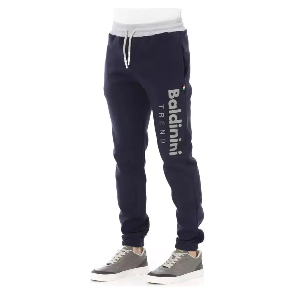 Baldinini Trend Blue Cotton Men's Sport Pant BA-22598-3XL