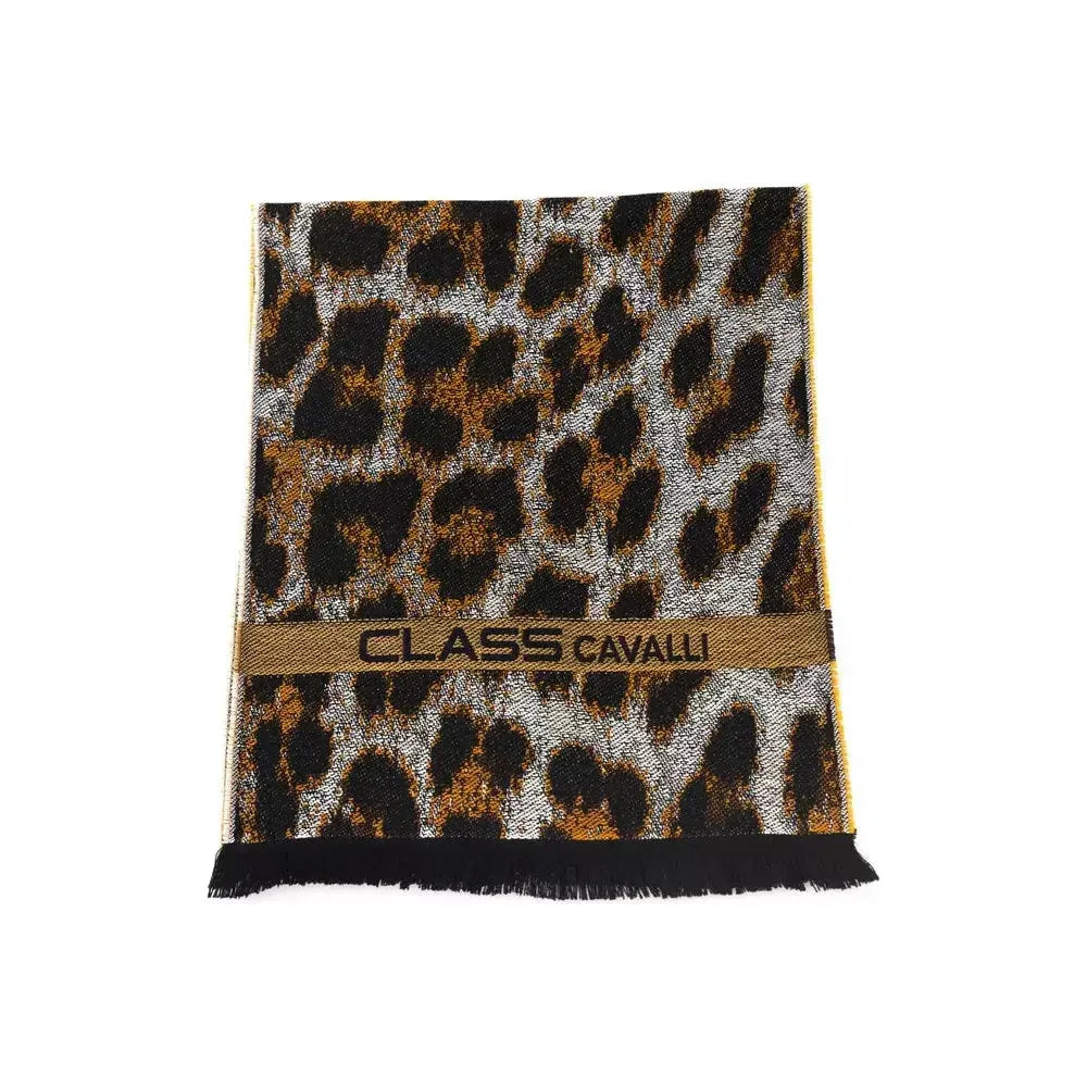 Cavalli Class Brown Wool Men Scarf CA-22211