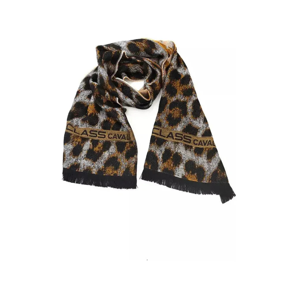 Cavalli Class Brown Wool Men Scarf CA-22211