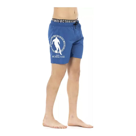 Bikkembergs Blue Polyester Men Swim Short BI-21997-XL