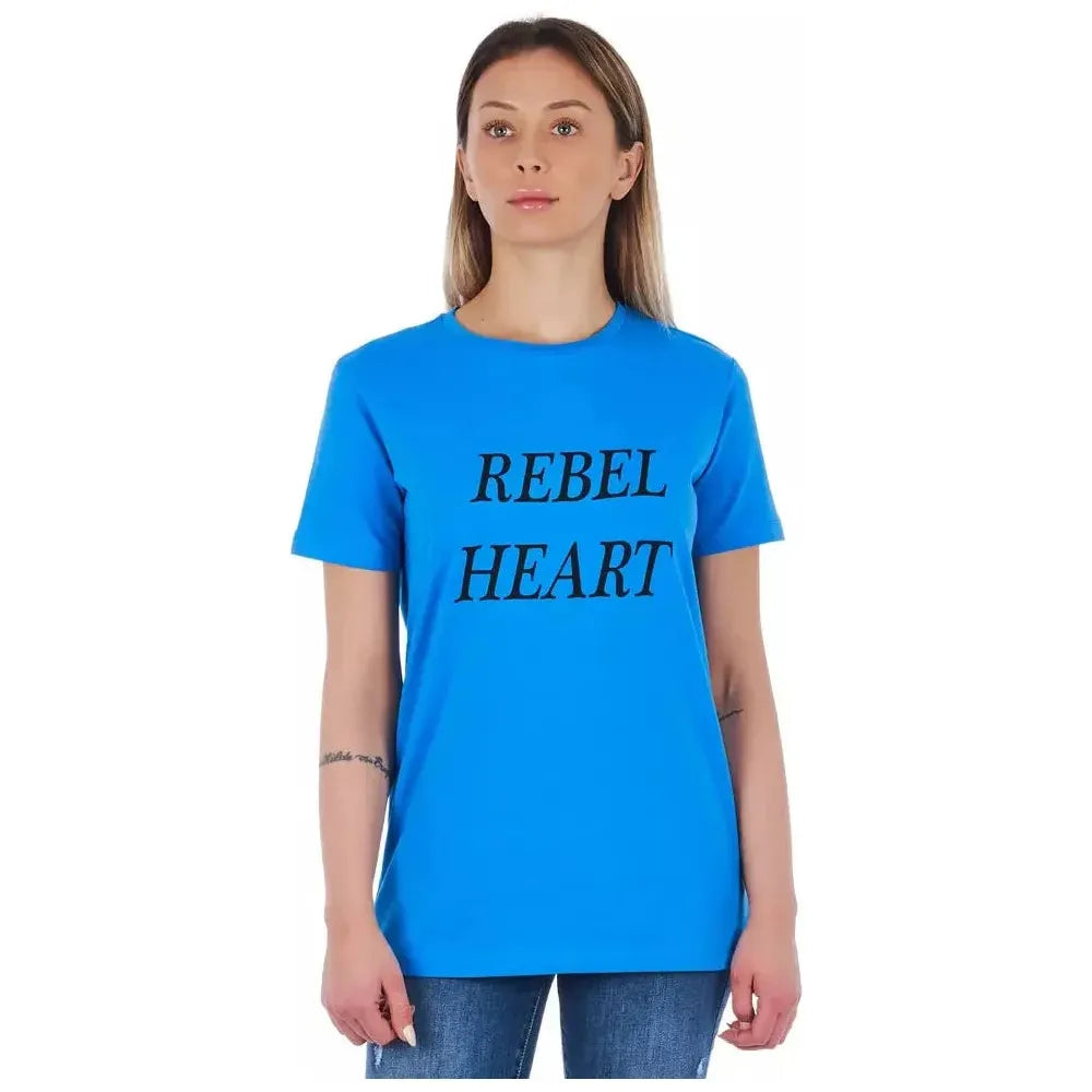 Frankie Morello Light Blue Cotton Women Top