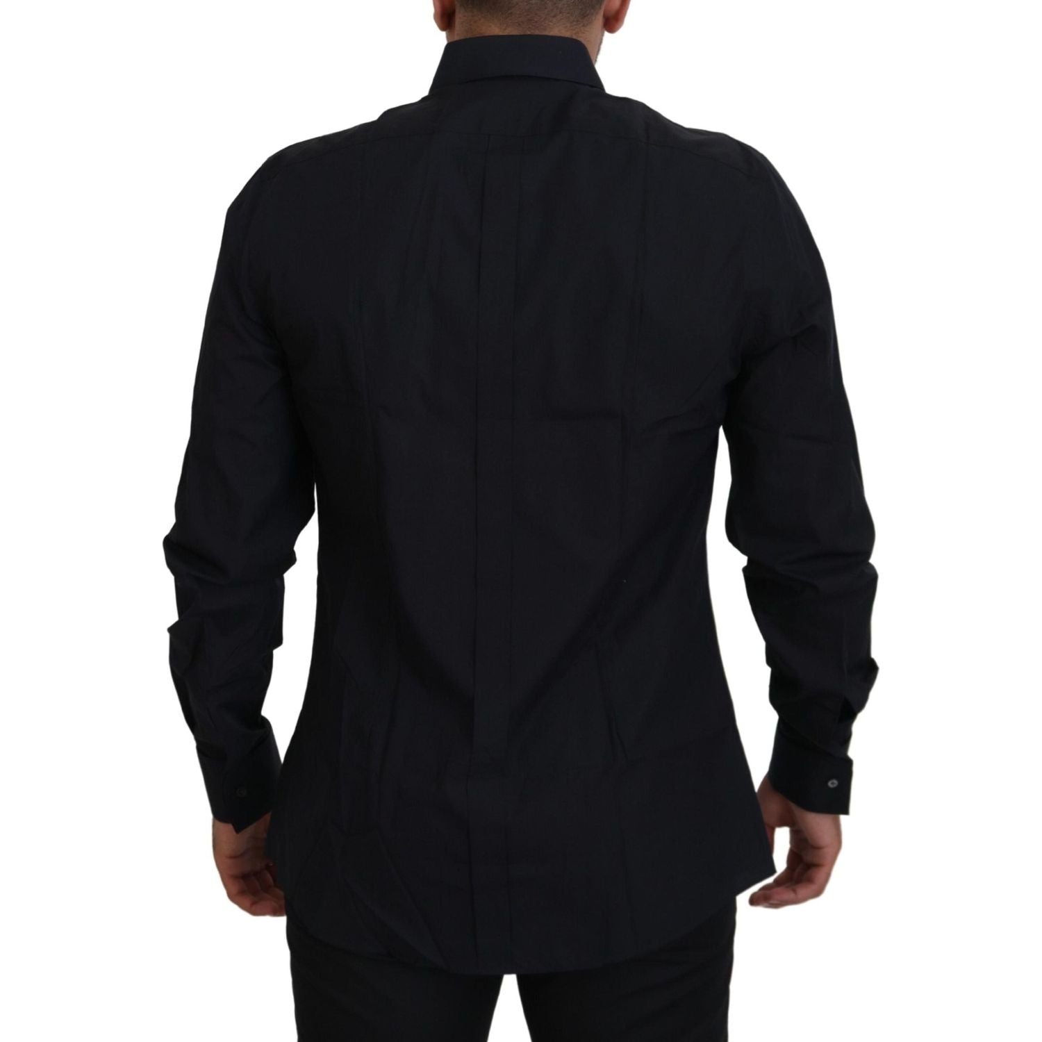 Dolce & Gabbana Black Gold Cotton Slim Fit Dress Mens Shirt