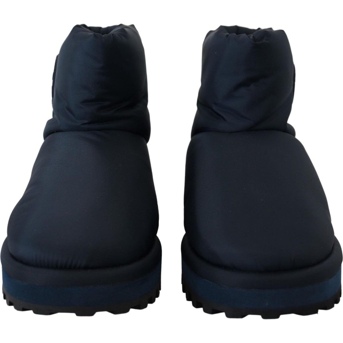 Dolce & Gabbana Blue Nylon Boots Padded Mid Calf Shoes MV4791- 44