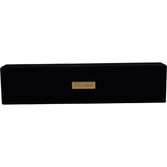 Dolce & Gabbana Black Velvet Logo Plaque Storage Bracelet Jewelry Box SMY101011