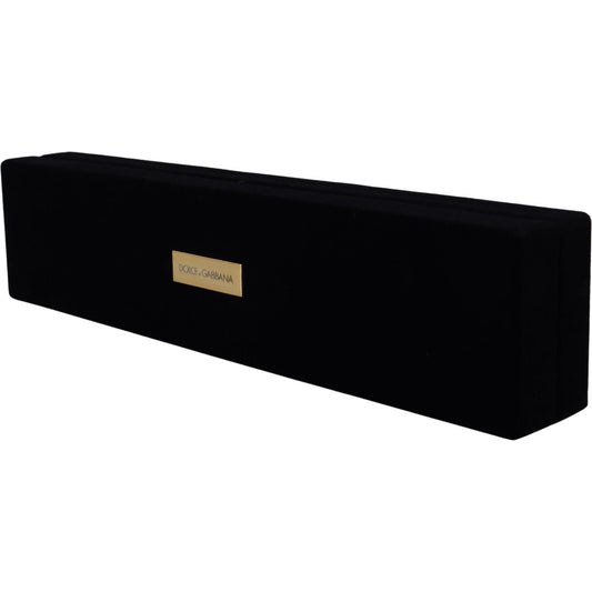 Dolce & Gabbana Black Velvet Logo Plaque Storage Bracelet Jewelry Box SMY101011
