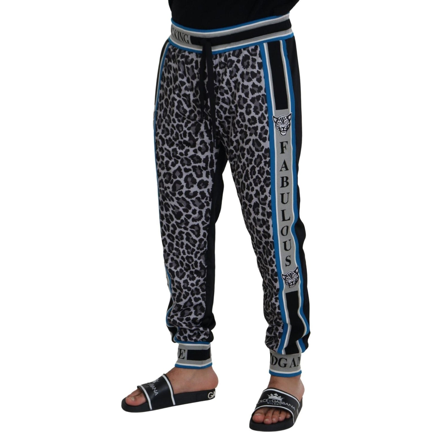 Dolce & Gabbana Multicolor DG King Leopard Print Jogger Pants PAN73225 - 52